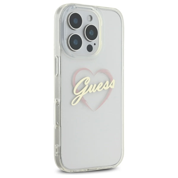 Hoesje voor Apple iPhone 16 Pro Max, Guess, IML Heart, Transparant