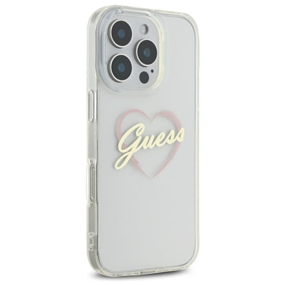 Hoesje voor Apple iPhone 16 Pro Max, Guess, IML Heart, Transparant