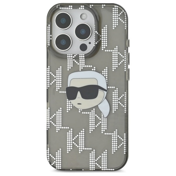 Hoes voor Apple iPhone 16 Pro Max, Karl Lagerfeld, IML Luxury Electroplated Karl's Head, Zwart