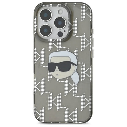 Hoes voor Apple iPhone 16 Pro Max, Karl Lagerfeld, IML Luxury Electroplated Karl's Head, Zwart