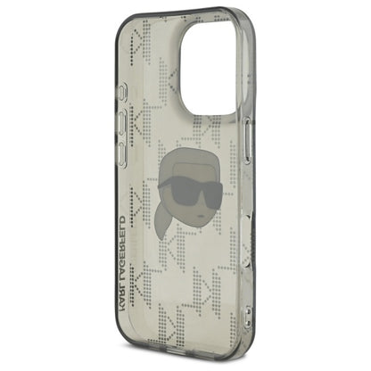 Hoes voor Apple iPhone 16 Pro Max, Karl Lagerfeld, IML Luxury Electroplated Karl's Head, Zwart
