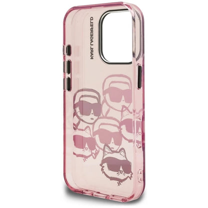 Case for Apple iPhone 16 Pro Max, Karl Lagerfeld, IML Luxury Multi Head Pattern, Pink