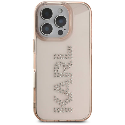 Hoes voor Apple iPhone 16 Pro Max, Karl Lagerfeld, IML Rhinestones Pink Logo, Roze