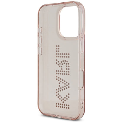 Hoes voor Apple iPhone 16 Pro Max, Karl Lagerfeld, IML Rhinestones Pink Logo, Roze