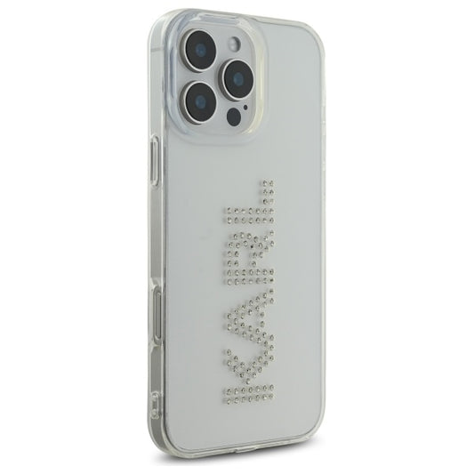 Hoes voor Apple iPhone 16 Pro Max, Karl Lagerfeld, IML Rhinestones Transparant Logo, Transparant