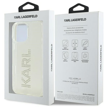 Étui pour Apple iPhone 16 Pro Max, Karl Lagerfeld, Logo Transparent IML Rhinestones, Transparent
