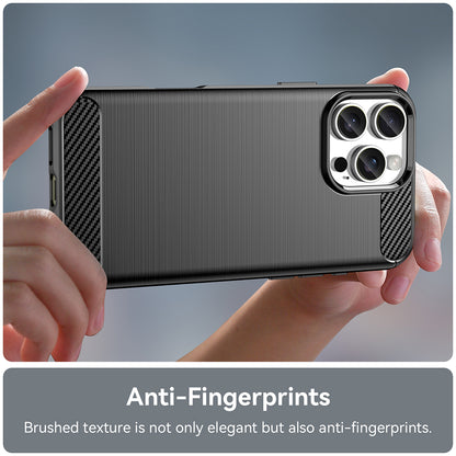 Hülle für Apple iPhone 16 Pro Max, Techsuit, Carbon, Schwarz