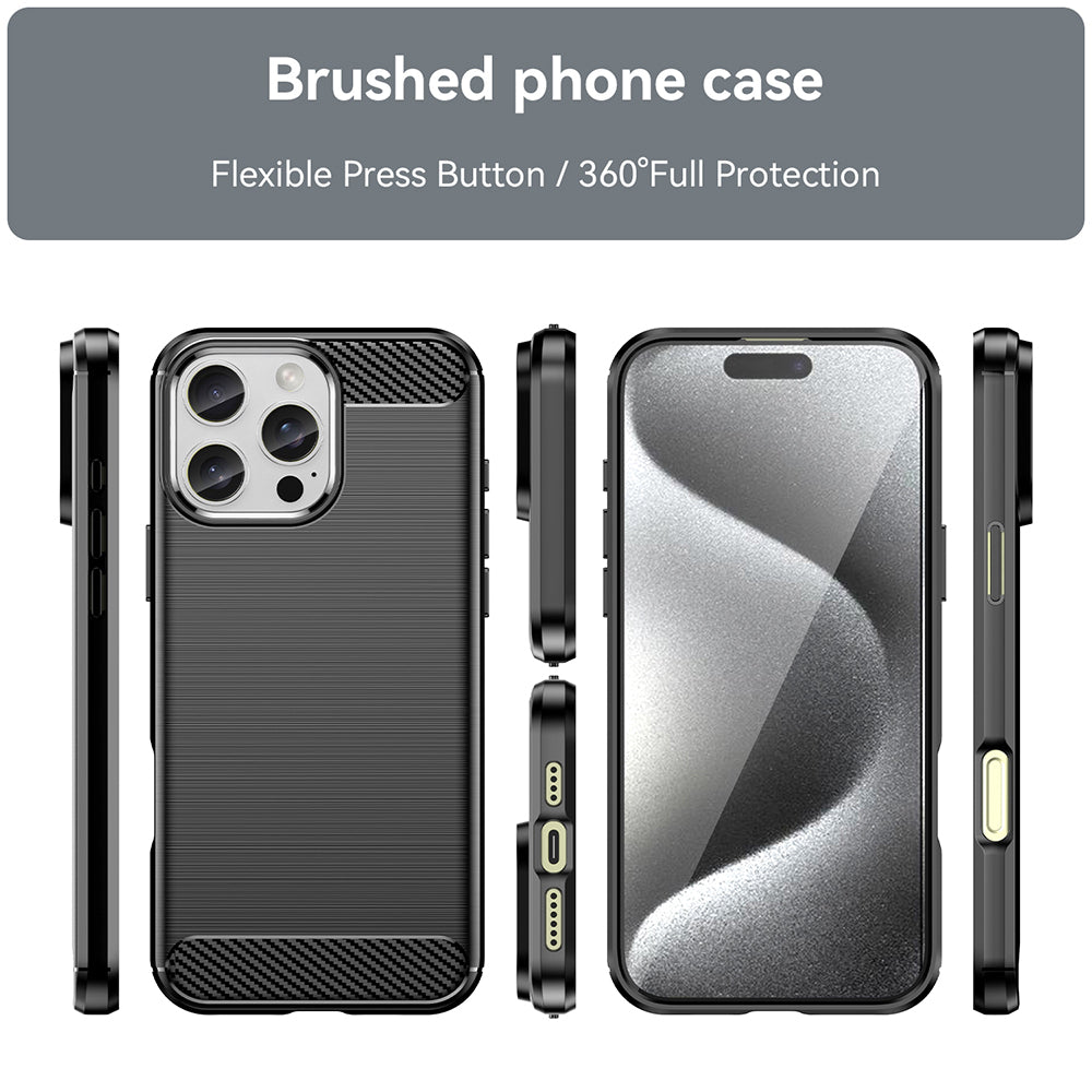 Hülle für Apple iPhone 16 Pro Max, Techsuit, Carbon, Schwarz