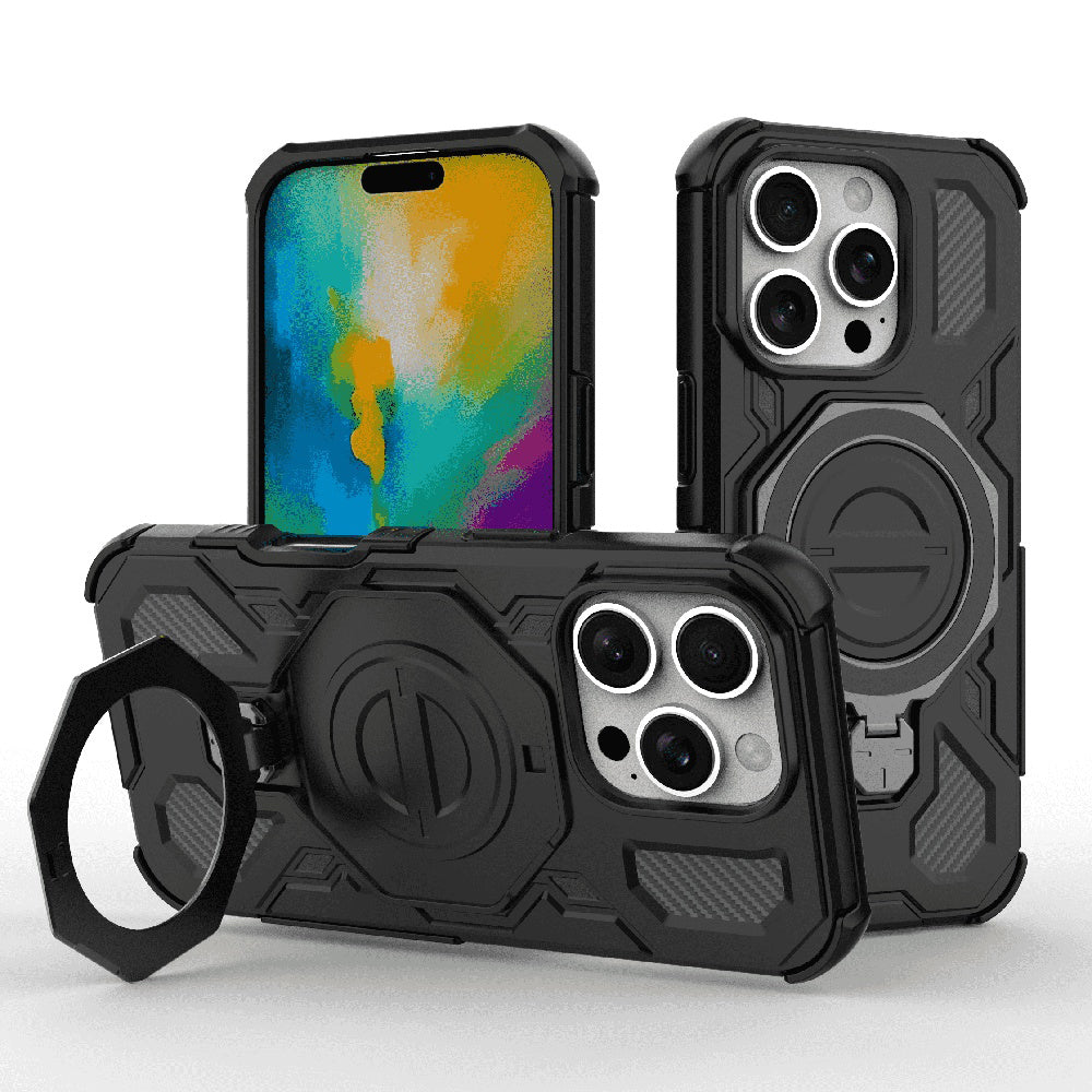 Coque pour Apple iPhone 16 Pro Max, Techsuit, Carbon Shield Pro, Noire