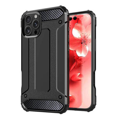 Hoes voor Apple iPhone 16 Pro Max, Techsuit, Hybrid Armor, Zwart