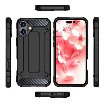 Hoes voor Apple iPhone 16 Pro Max, Techsuit, Hybrid Armor, Zwart