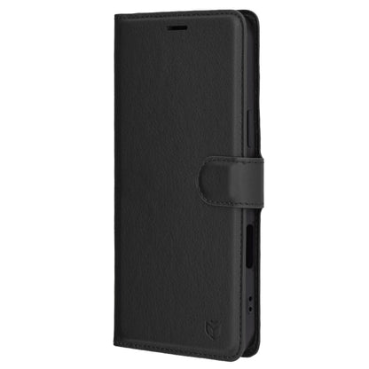 Hoes voor Apple iPhone 16 Pro Max, Techsuit, Leather Folio, Zwart