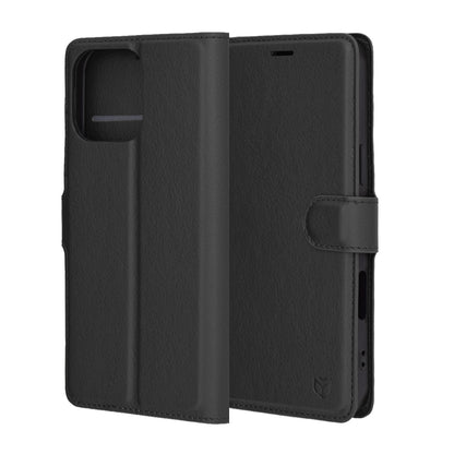 Hoes voor Apple iPhone 16 Pro Max, Techsuit, Leather Folio, Zwart