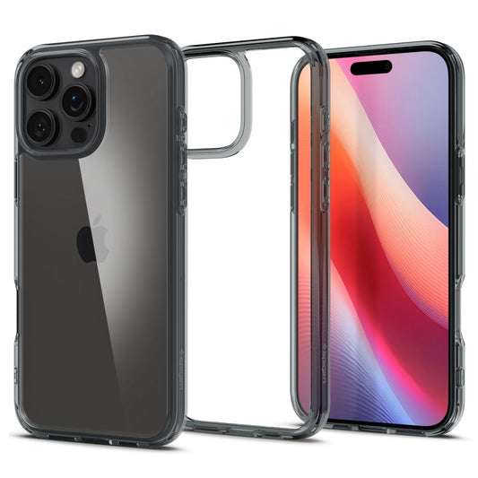 Hülle für Apple iPhone 16 Pro, Spigen, Ultra Hybrid, Rauchgrau ACS08123