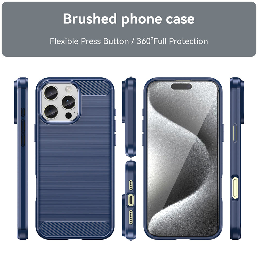 Coque pour Apple iPhone 16 Pro, Techsuit, Carbone, Bleue