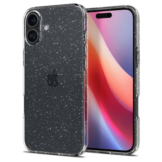 Hoesje voor Apple iPhone 16, Spigen, Liquid Crystal Glitter, Transparant ACS08192