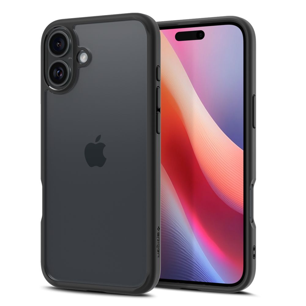 Hülle für Apple iPhone 16, Spigen, Ultra Hybrid, Mattschwarz ACS08201