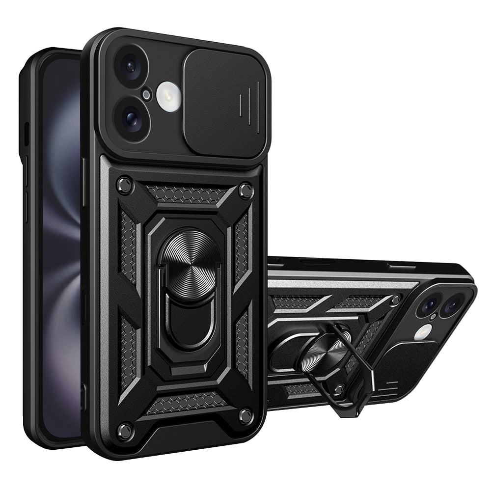 Hülle für Apple iPhone 16, Techsuit, CamShield, Schwarz