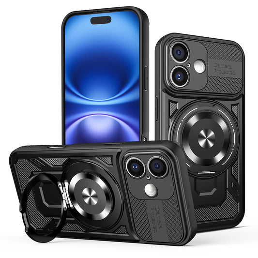 Hoes voor Apple iPhone 16, Techsuit, RuggedCam, Zwart