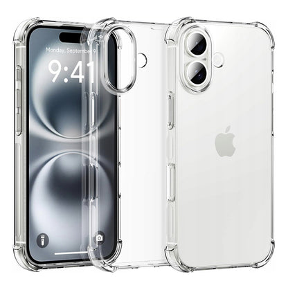 Hoes voor Apple iPhone 16, Techsuit, Schokbestendig Transparant (Grote Lensopening), Transparant