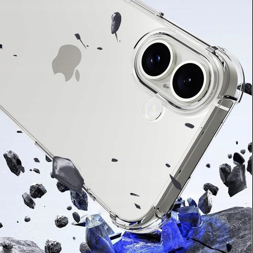 Hoes voor Apple iPhone 16, Techsuit, Schokbestendig Transparant (Grote Lensopening), Transparant