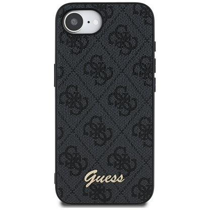 Étui pour Apple iPhone 16e, Guess, Logo Script 4G, Noir
