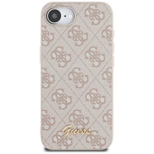 Étui pour Apple iPhone 16e, Guess, Logo Script 4G, Rose