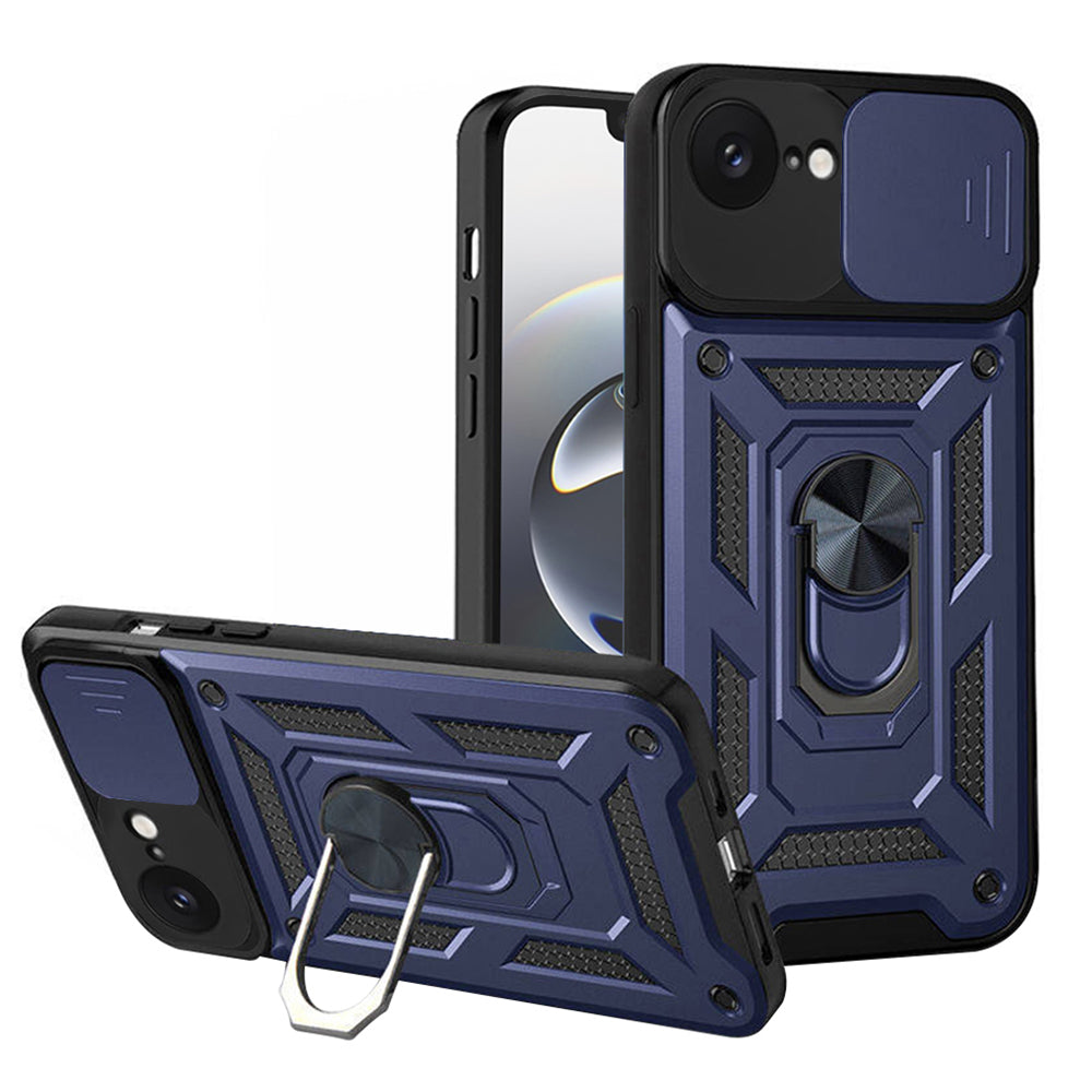 Hoes voor Apple iPhone 17e / 16e, Techsuit, CamShield, Blauw
