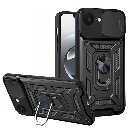 Hoes voor Apple iPhone 17e / 16e, Techsuit, CamShield, Zwart
