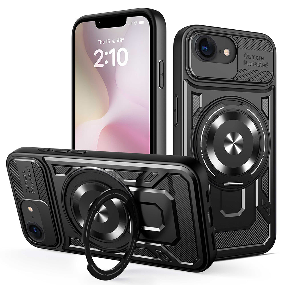 Coque pour Apple iPhone 17e / 16e, Techsuit, RuggedCam, Noire