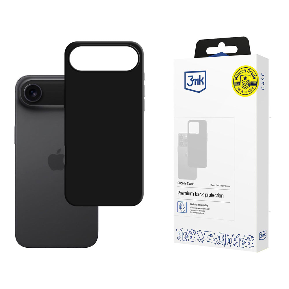 Hoesje voor Apple iPhone 17 Air, 3MK, Siliconen, Zwart