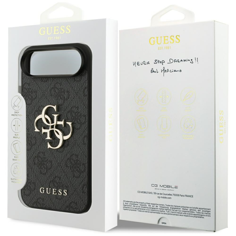 Hoes voor Apple iPhone 17 Air, Guess, 4G Big Logo, Zwart
