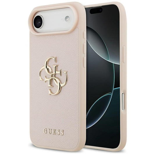 Hoes voor Apple iPhone 17 Air, Guess, 4G Grained Big and Classic Logo, Roze