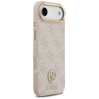 Hoes voor Apple iPhone 17 Air, Guess, 4G Strass Logo en Grote Band, Roze