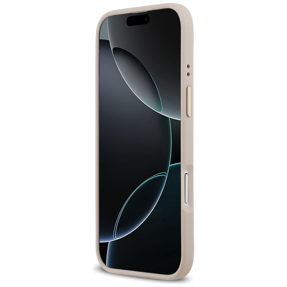 Hoes voor Apple iPhone 17 Air, Guess, 4G Strass Logo en Grote Band, Roze