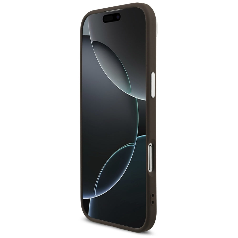 Étui pour Apple iPhone 17 Air, Guess, Big 4G Logo Classic, Marron Argenté.