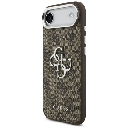 Étui pour Apple iPhone 17 Air, Guess, Big 4G Logo Classic, Marron Argenté.