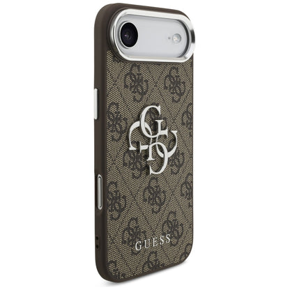 Étui pour Apple iPhone 17 Air, Guess, Big 4G Logo Classic, Marron Argenté.