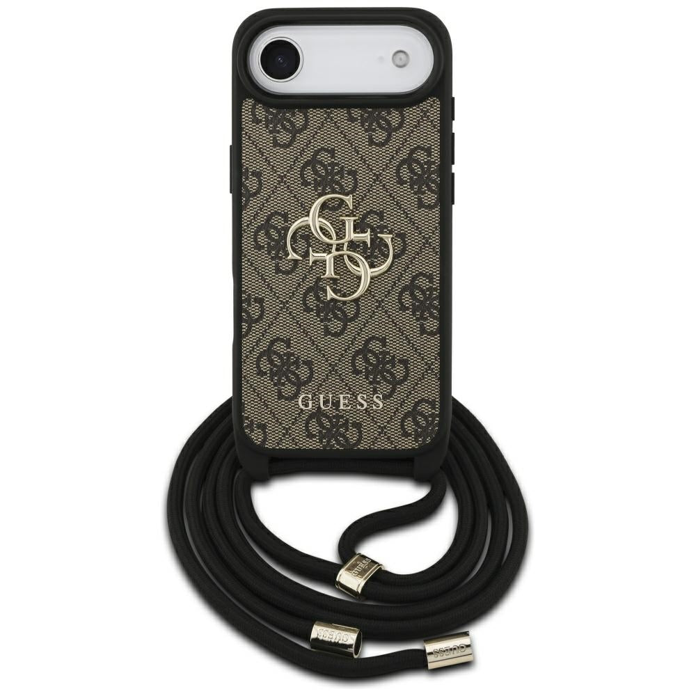 Hoes voor Apple iPhone 17 Air, Guess, Crossbody Cord 4G Big Log, Bruin