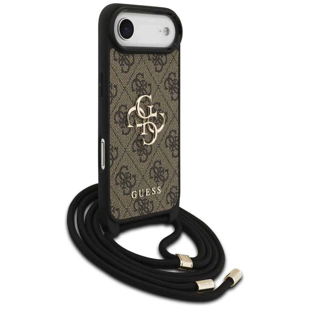 Hoes voor Apple iPhone 17 Air, Guess, Crossbody Cord 4G Big Log, Bruin