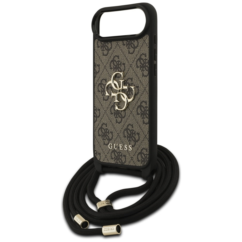 Hoes voor Apple iPhone 17 Air, Guess, Crossbody Cord 4G Big Log, Bruin