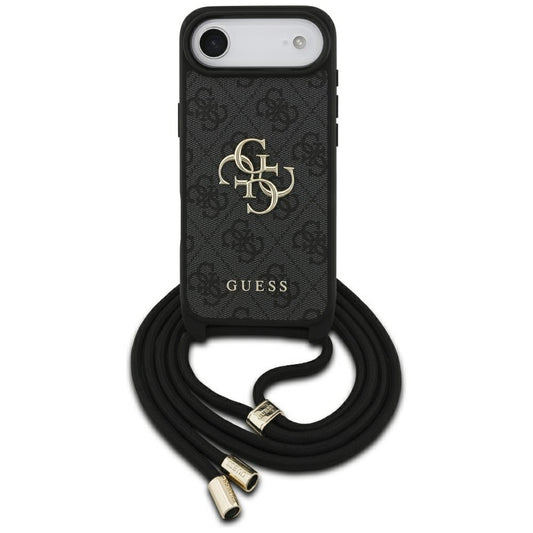 Hoes voor Apple iPhone 17 Air, Guess, Crossbody Cord 4G Big Log, Zwart