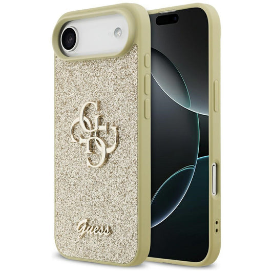 Hoes voor Apple iPhone 17 Air, Guess, Fixed Glitter Big 4G, Goudkleurig