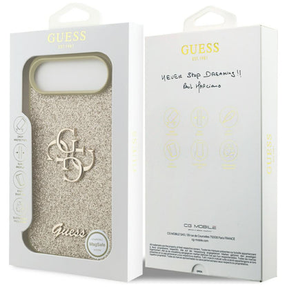 Étui pour Apple iPhone 17 Air, Guess, Fixed Glitter Big 4G, Doré