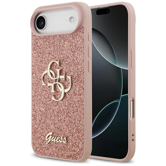 Hoes voor Apple iPhone 17 Air, Guess, Fixed Glitter Big 4G, Roze