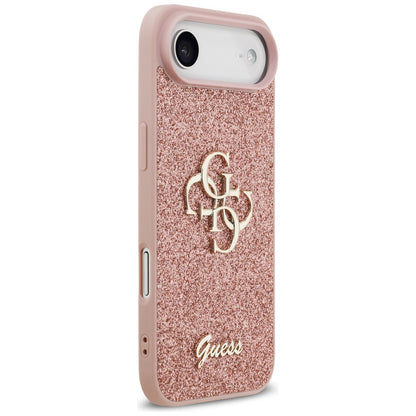 Hoes voor Apple iPhone 17 Air, Guess, Fixed Glitter Big 4G, Roze