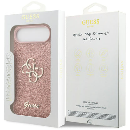 Hoes voor Apple iPhone 17 Air, Guess, Fixed Glitter Big 4G, Roze
