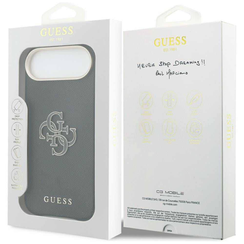 Hoes voor Apple iPhone 17 Air, Guess, Resin Logo, Zwart
