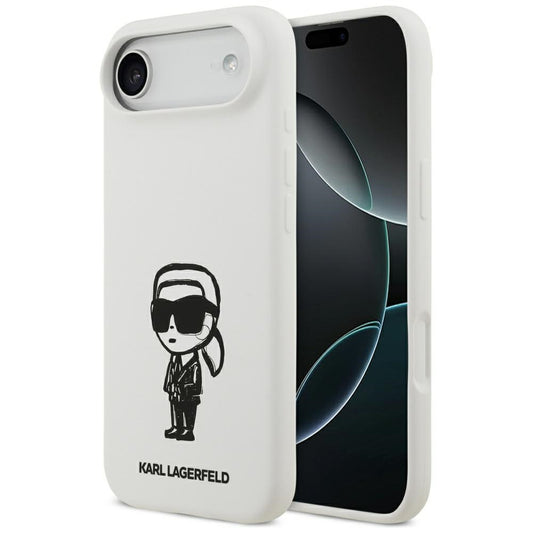 Hoes voor Apple iPhone 17 Air, Karl Lagerfeld, Sketch en Logo Karl, Wit