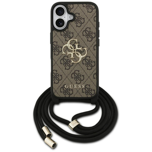 Hoes voor Apple iPhone 17, Guess, 4G CBDY Big Logo met Koordriem, Bruin